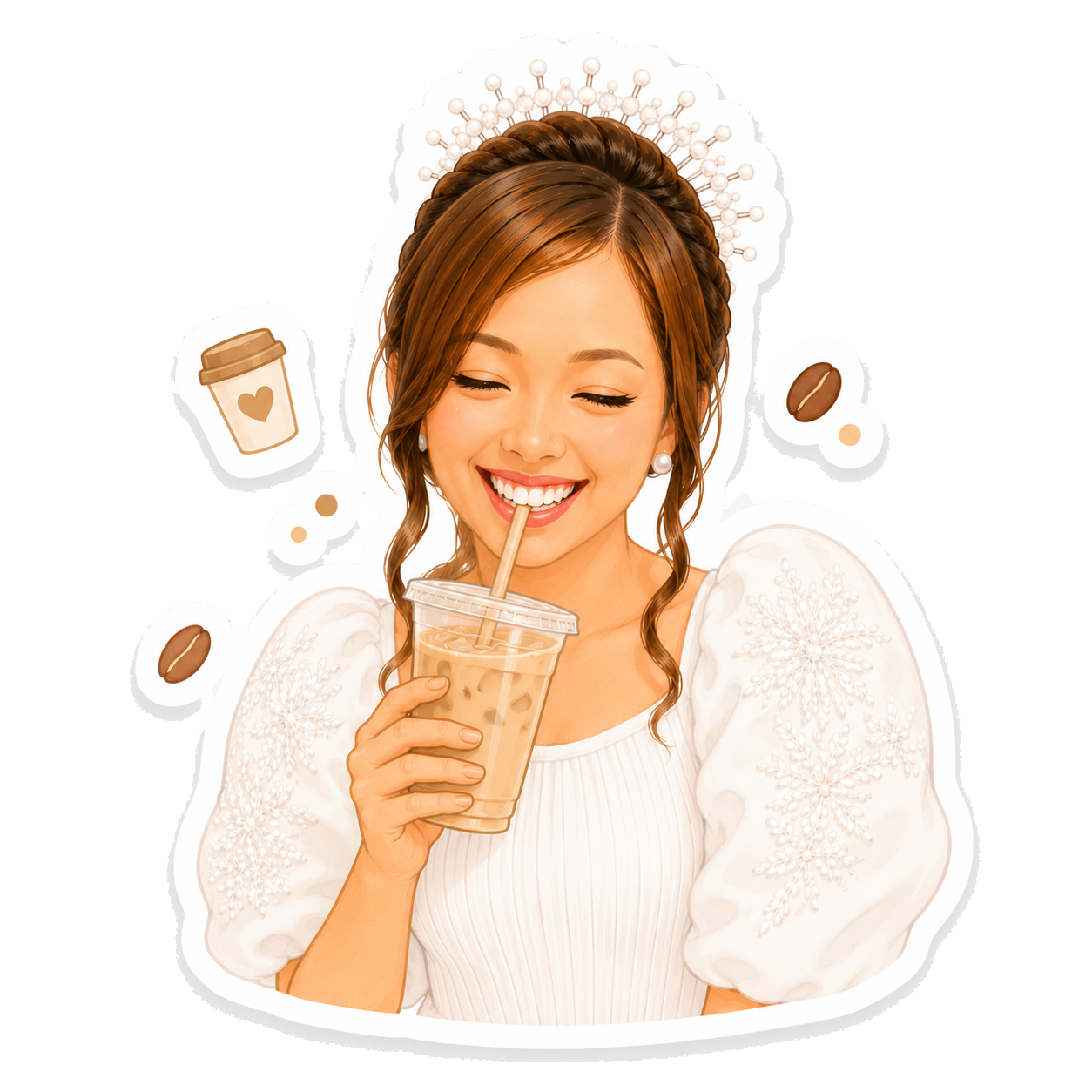 Meri with coffee