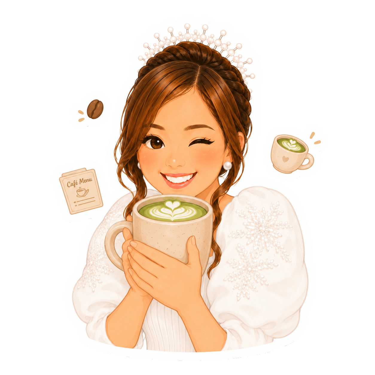 Matcha latte illustration